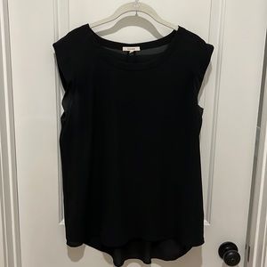 Black short sleeve blouse